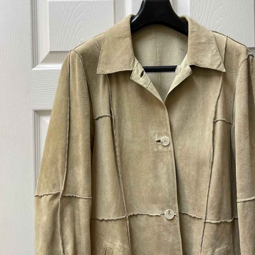 Reversible Leather Boho Suede‎ Leather Women's Duster Jacket Coat Size Medium